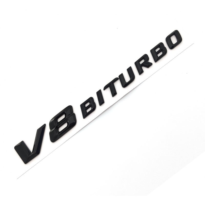 EMBLEMAT ZNACZEK LOGO NAPIS 3D MERCEDES CZARNY V8 BITURBO CZARNY POŁYSK EMBLEMAT ZNACZEK LOGO NAPIS 3D MERCEDES CZARNY V8 BITURB