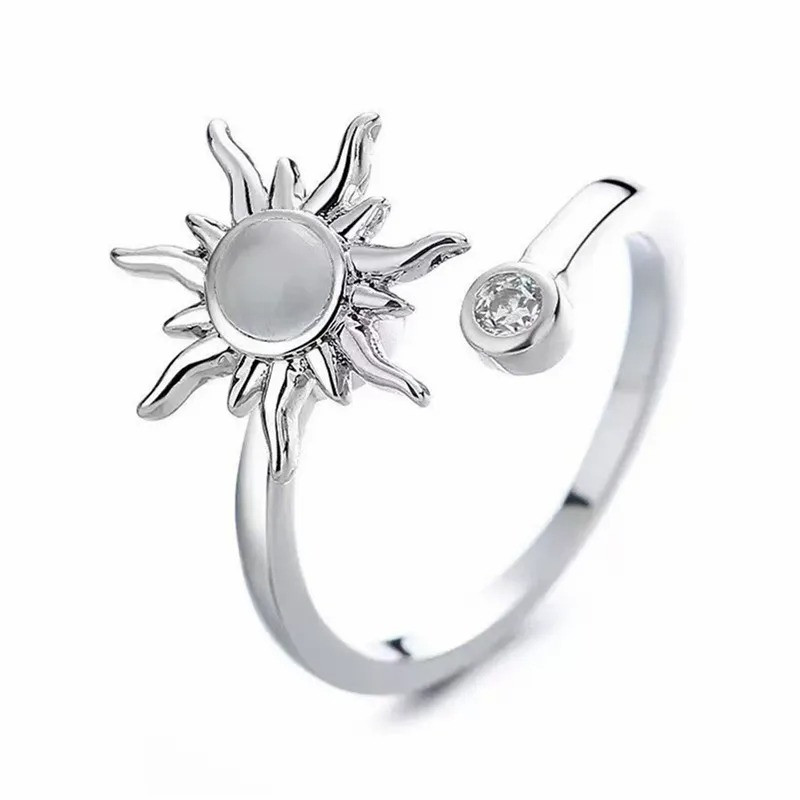 Pierścionek SPINNER Słońce antystresowy REGULOWANY fidget damski